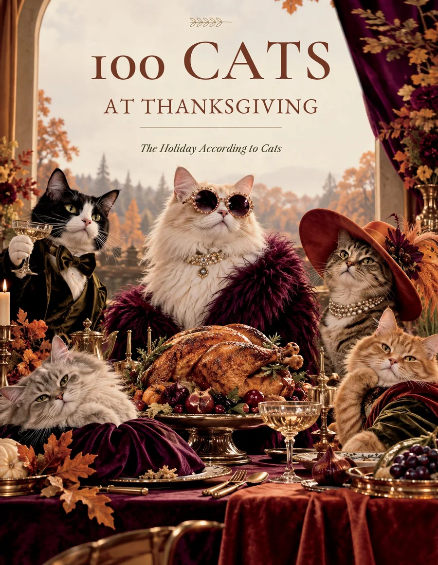 Cover of 100 Cats at Thanksgiving: The Holiday According to Cats