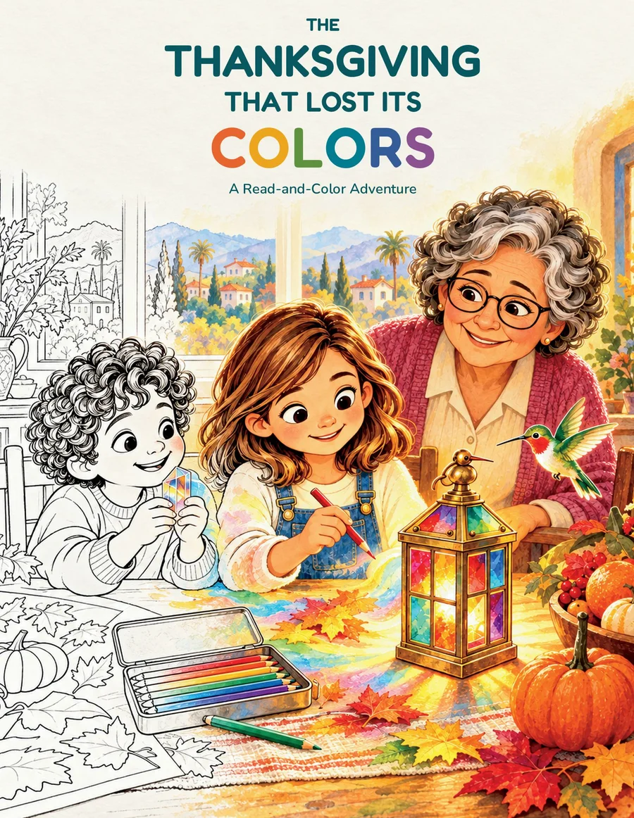 Cover of The Thanksgiving That Lost Its Colors: A story to read, discover & color